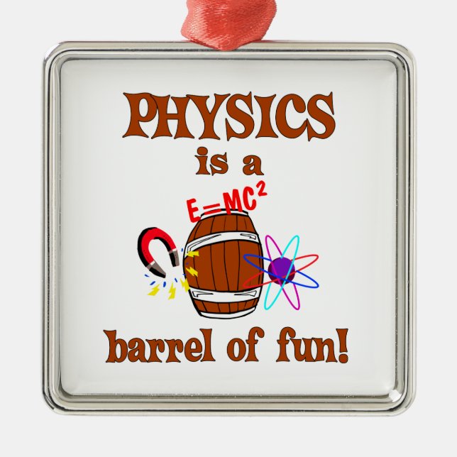 Physik-Fass Spaß Silbernes Ornament (Vorne)