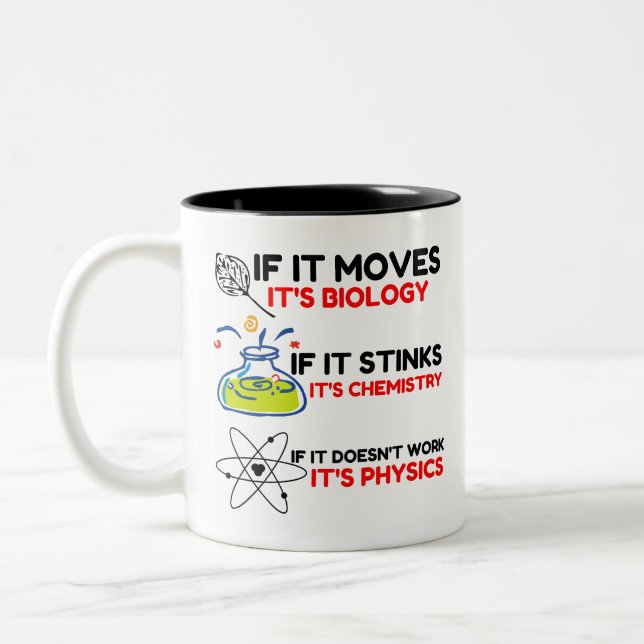 PHYSIK FÜR BIOLOGIE ZWEIFARBIGE TASSE (Links)