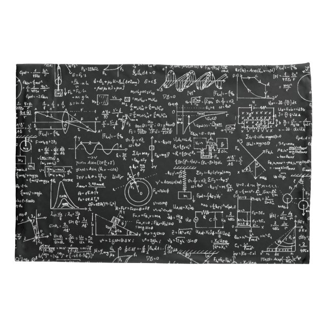 Physik-Gleichungen auf schwarzem // Kissenbezug (Rückseite)