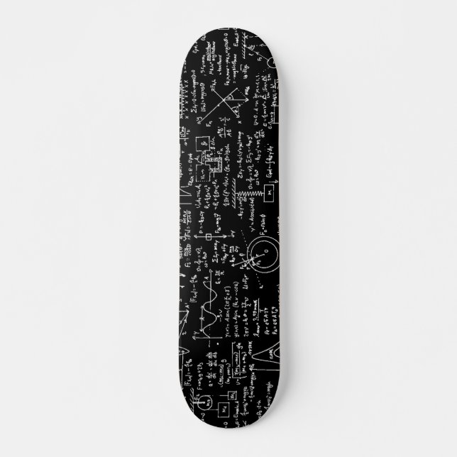 Physik-Gleichungen auf schwarzem // Skateboard (Vorne)