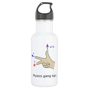 Physik-Gruppenzeichen Kreuz der rechten Regel Trinkflasche