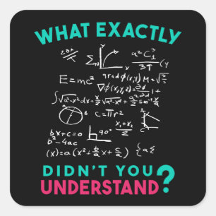 Physik Math Formel Joke Quadratischer Aufkleber