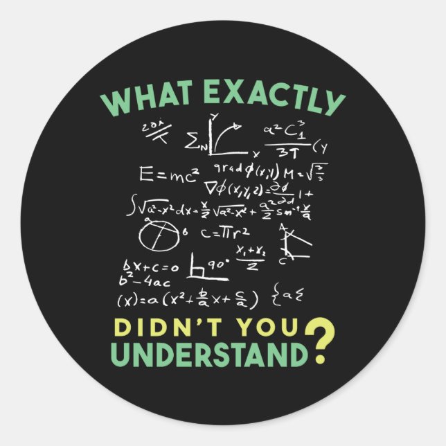Physik Math Formel Joke Runder Aufkleber (Vorderseite)
