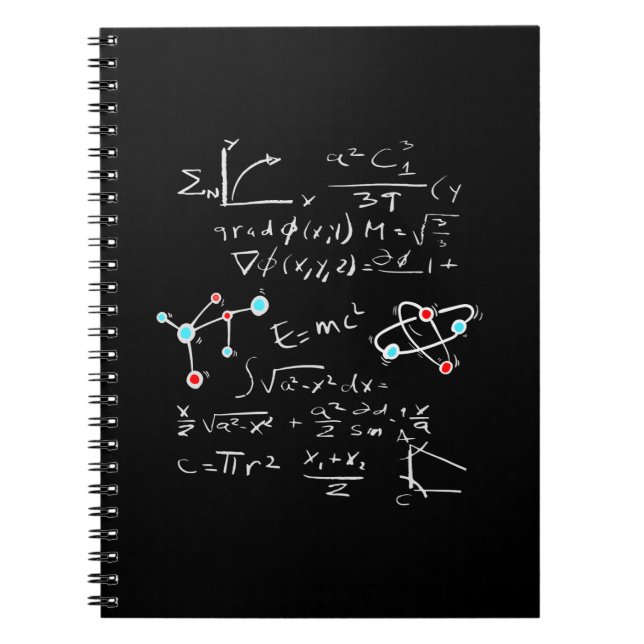 Physik Math Formel Lehrer Student Atome und Mol Notizblock (Vorderseite)