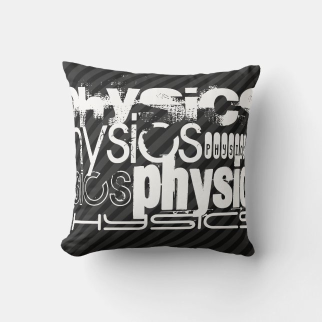 Physik; Schwarz/Dunkelgraue Streifen Kissen (Vorderseite)