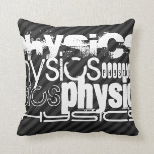 Physik; Schwarz/Dunkelgraue Streifen Kissen