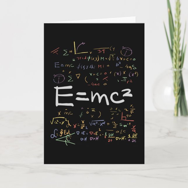 Physik und Mathematik Formeln EMC2 Karte (Vorderseite)