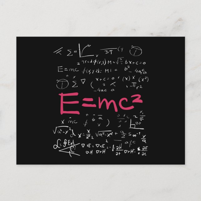 Physik und Mathematik Formeln EMC2 Postkarte (Vorderseite)