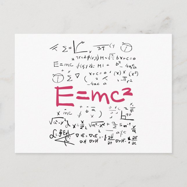 Physik und Mathematik Formeln EMC2 Postkarte (Vorderseite)