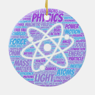 Physik-Wort-Wolke Keramik Ornament