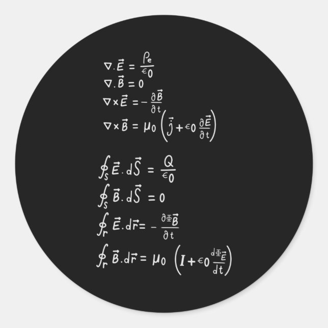 Physikalische Formel Runder Aufkleber (Vorderseite)