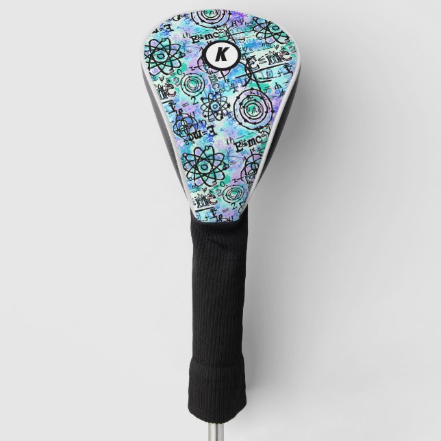 Physikalische Gleichungen Geek anfänglich blau Golf Headcover (Vorderseite)