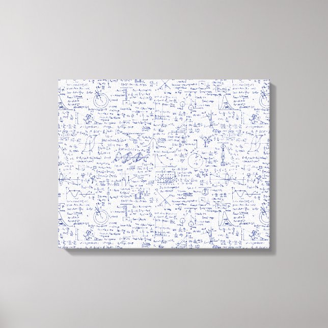 Physikalische Gleichungen in Blue Pen // Leinwanddruck (Vorderseite)