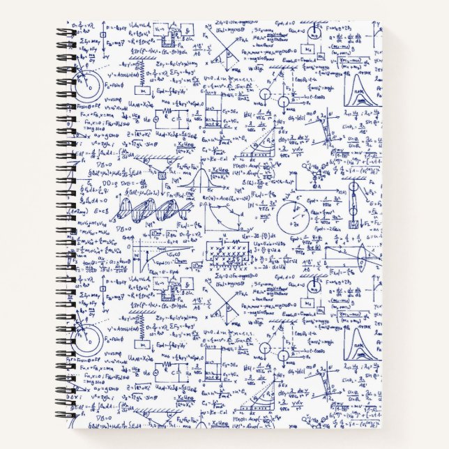 Physikalische Gleichungen in Blue Pen // Notizbuch (Vorderseite)
