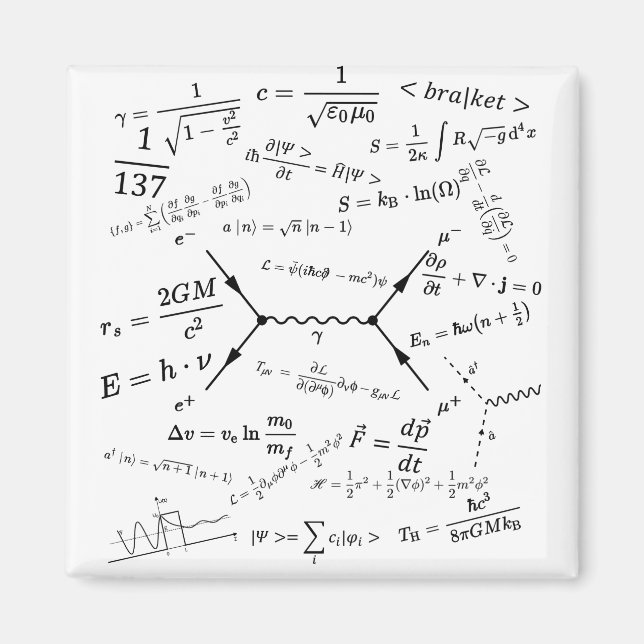 Physikalische Gleichungen und Formeln Magnet (Vorne)
