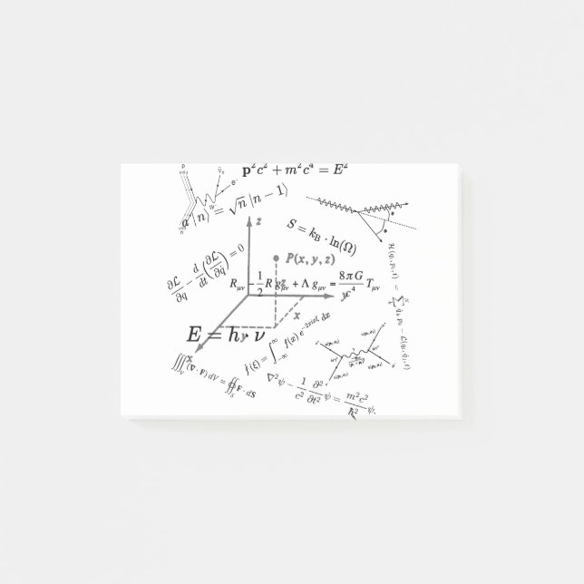 Physikalische Gleichungen und Formeln Post-it Klebezettel (Vorderseite)