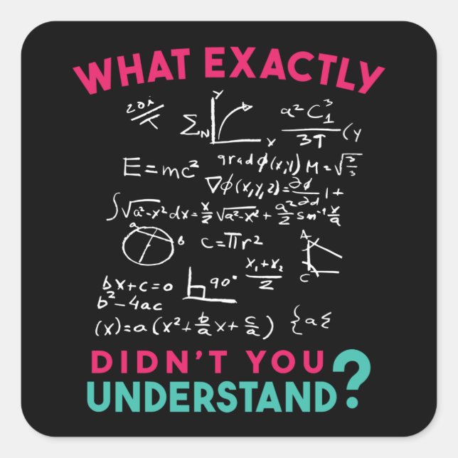 Physikalische Math Formel Joke Square Sticker (Vorderseite)