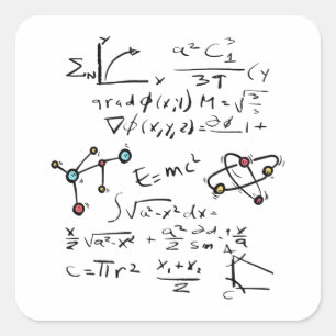 Physikalische Mathematik Formel Lehrer Student Mol Quadratischer Aufkleber