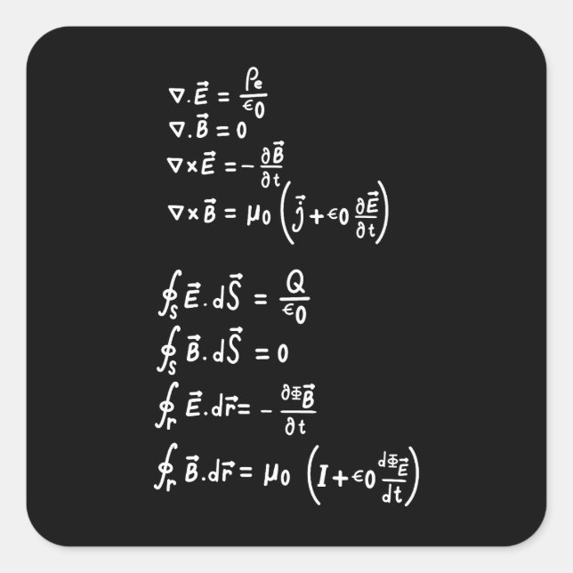 Physikalische Mathematik Formel Schüler Lehrer Ein Quadratischer Aufkleber (Vorderseite)
