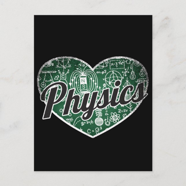 Physikalische Retro-Herz-Blackboard-Liebe Postkarte (Vorderseite)