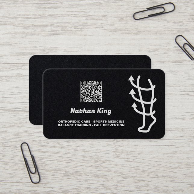 Physikalische Therapie Custom QR Premium Visitenkarte (Vorderseite/Rückseite Beispiel)