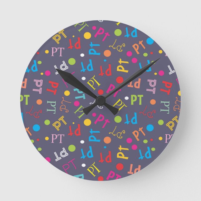 Physikalische Therapie Farbbriefe Runde Wanduhr (Vorderseite)