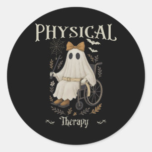 Physikalische Therapie floraler Geist Spooky Hallo Runder Aufkleber