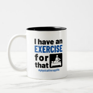 Physikalische Therapie, für die ich eine Übung d Zweifarbige Tasse