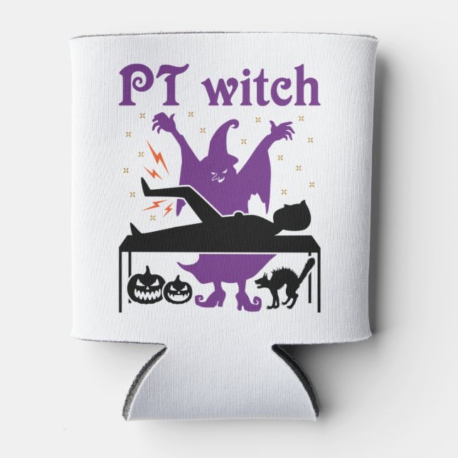 Physikalische Therapie Halloween PT Hexe Dosenkühler (Vorderseite)
