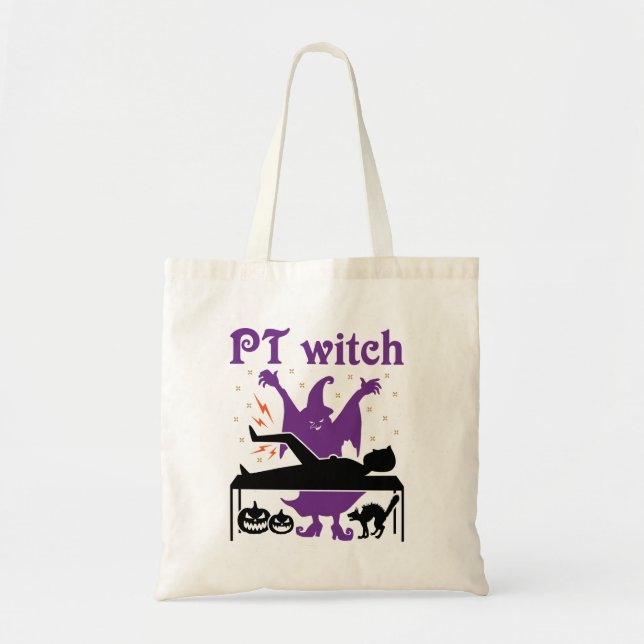Physikalische Therapie Halloween PT Hexe Tragetasche (Vorne)