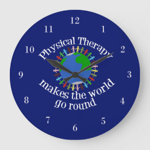 Physikalische Therapie macht die Welt zum Alleinga Große Wanduhr