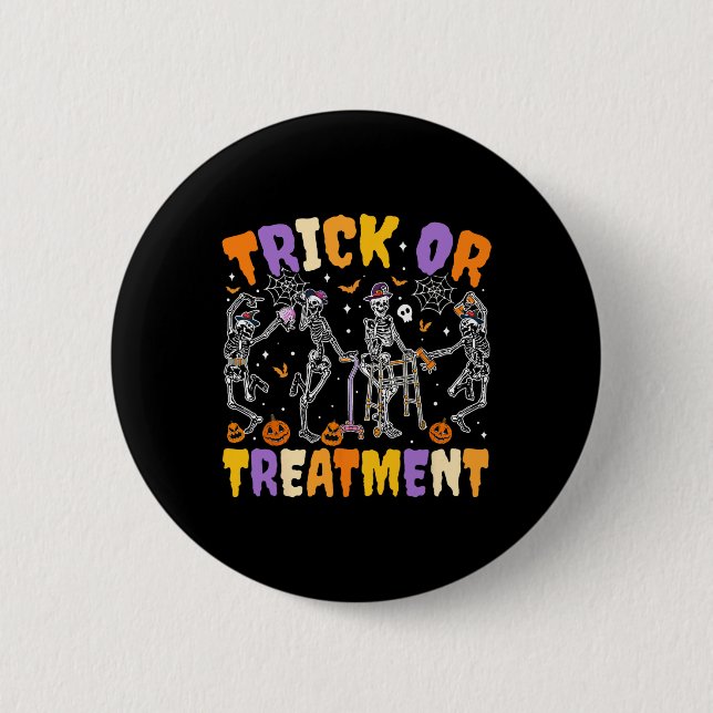 Physikalische Therapie mit Halloween Trick oder Tr Button (Vorderseite)