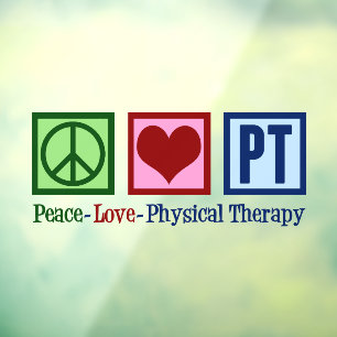 Physikalische Therapie Peace Liebe PT Fensteraufkleber