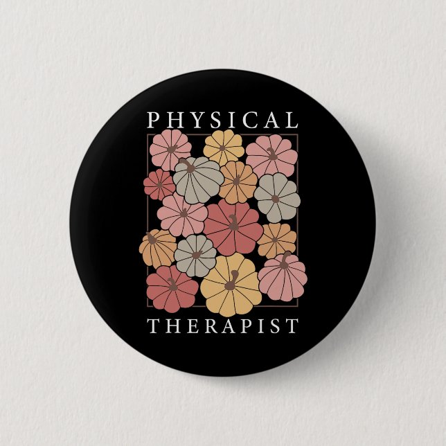 Physikalische Therapie Pumpkin Fall Pt Therapist T Button (Vorderseite)
