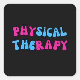 Physikalische Therapie spielerisches Design Quadratischer Aufkleber