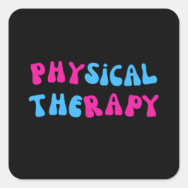 Physikalische Therapie spielerisches Design Quadratischer Aufkleber