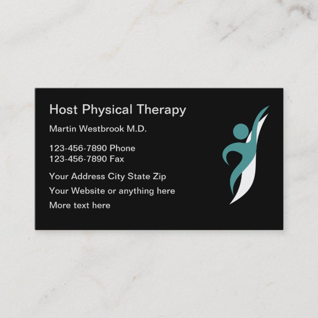 Physikalische Therapie und Rehabilitation Visitenkarte (Vorderseite)