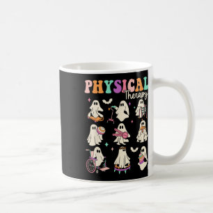 Physikalischer Physikaltherapeut mit dem lustigen  Kaffeetasse
