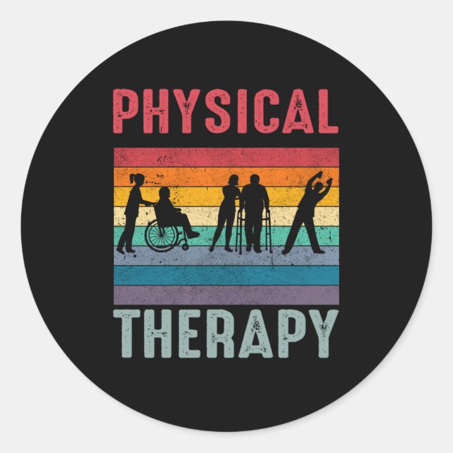 Physikalischer Therapeut Gabe Retro Physikalische  Runder Aufkleber (Vorderseite)