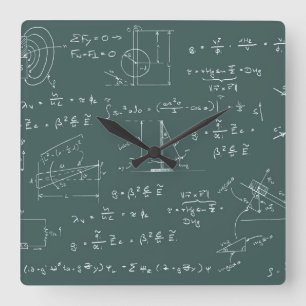 Physikdiagramme und -formeln quadratische wanduhr