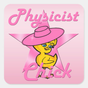 Physiker Chick #8 Quadratischer Aufkleber