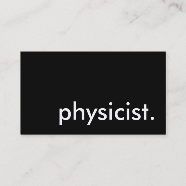 Physiker. Visitenkarte (Vorderseite)
