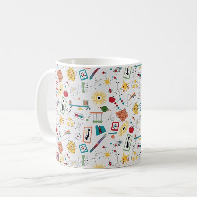Physikkataster des modernen Atomzeitalters Mitte d Kaffeetasse (Vorderseite Links)