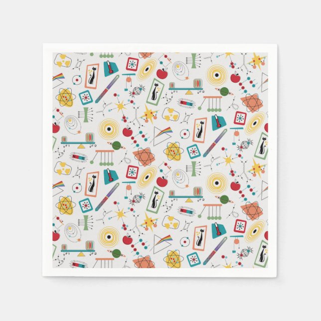 Physikkataster des modernen Atomzeitalters Mitte d Serviette (Vorderseite)