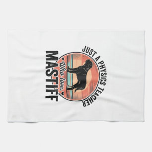Physiklehrer liebt Mastiff Vintage Hundeshirt_1 Geschirrtuch