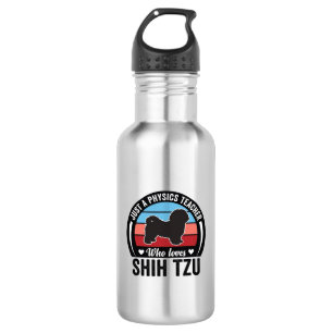 Physiklehrer Shih Tzu Vintage Hundeshirt Design_ Edelstahlflasche