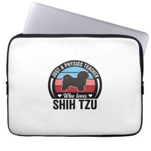 Physiklehrer Shih Tzu Vintage Hundeshirt Design_ Laptopschutzhülle