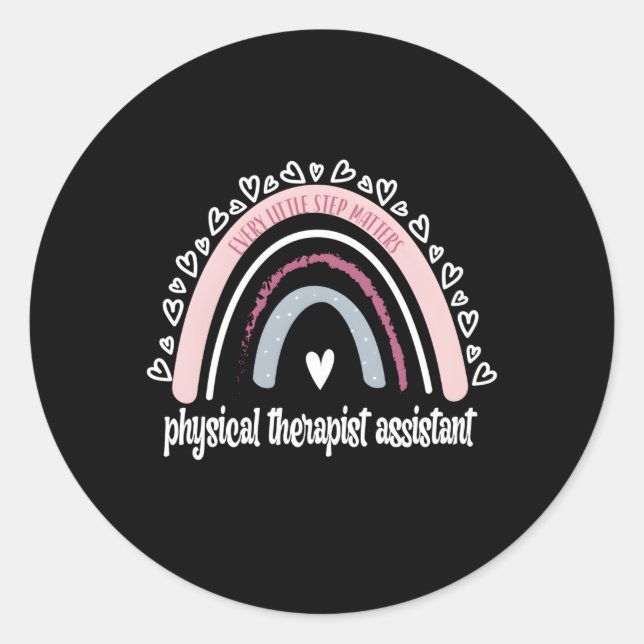 Physiotherapeut Assistant Rainbow Pta Physical Runder Aufkleber (Vorderseite)