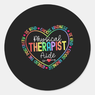 Physiotherapeut bei der Physikalischen Therapie mi Runder Aufkleber