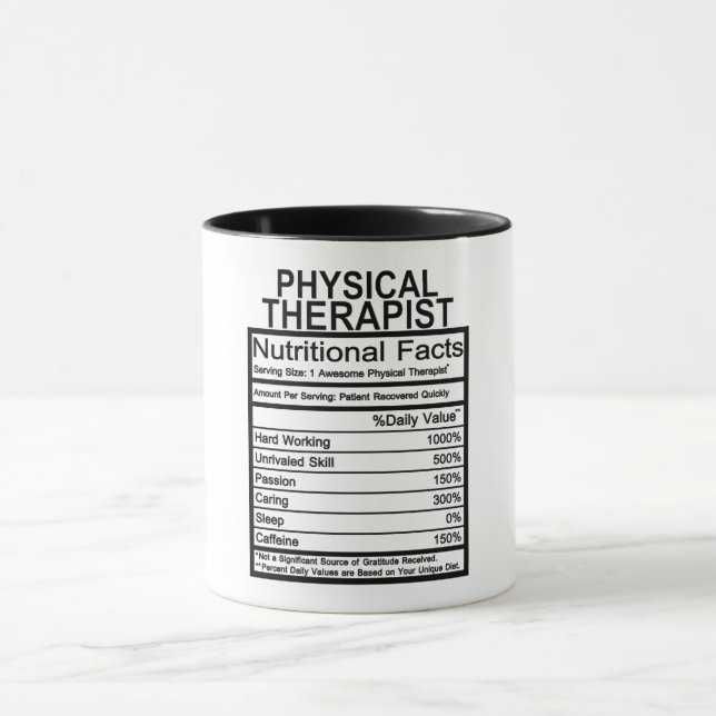 Physiotherapeut Ernährung Fakten Tasse (Zentrum)